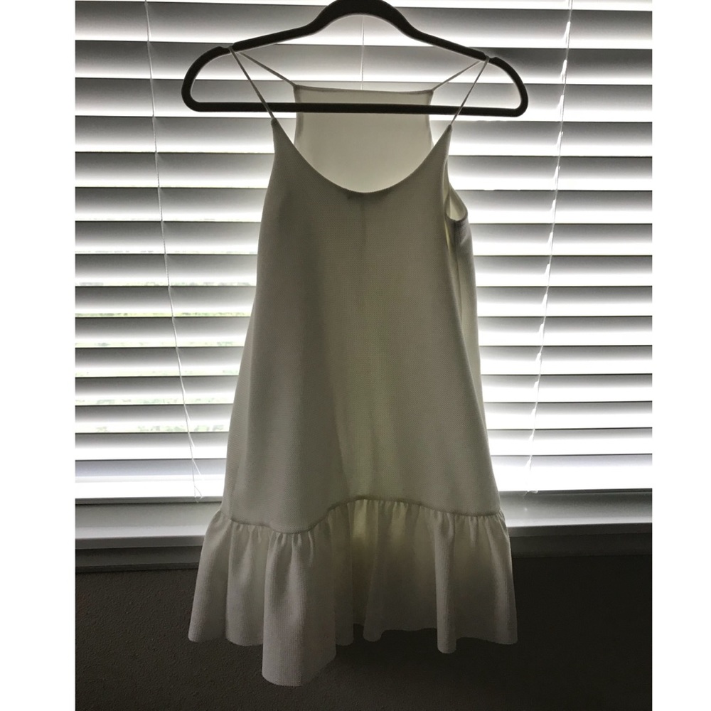 Zara white ruffle rem mini dress